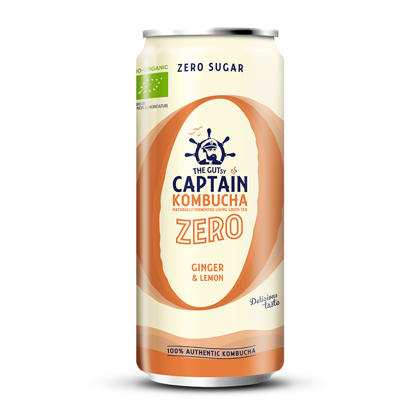 GUTsy Captain Kombucha Zero - Lattine di Zenzero e Limone 20 x 250ml