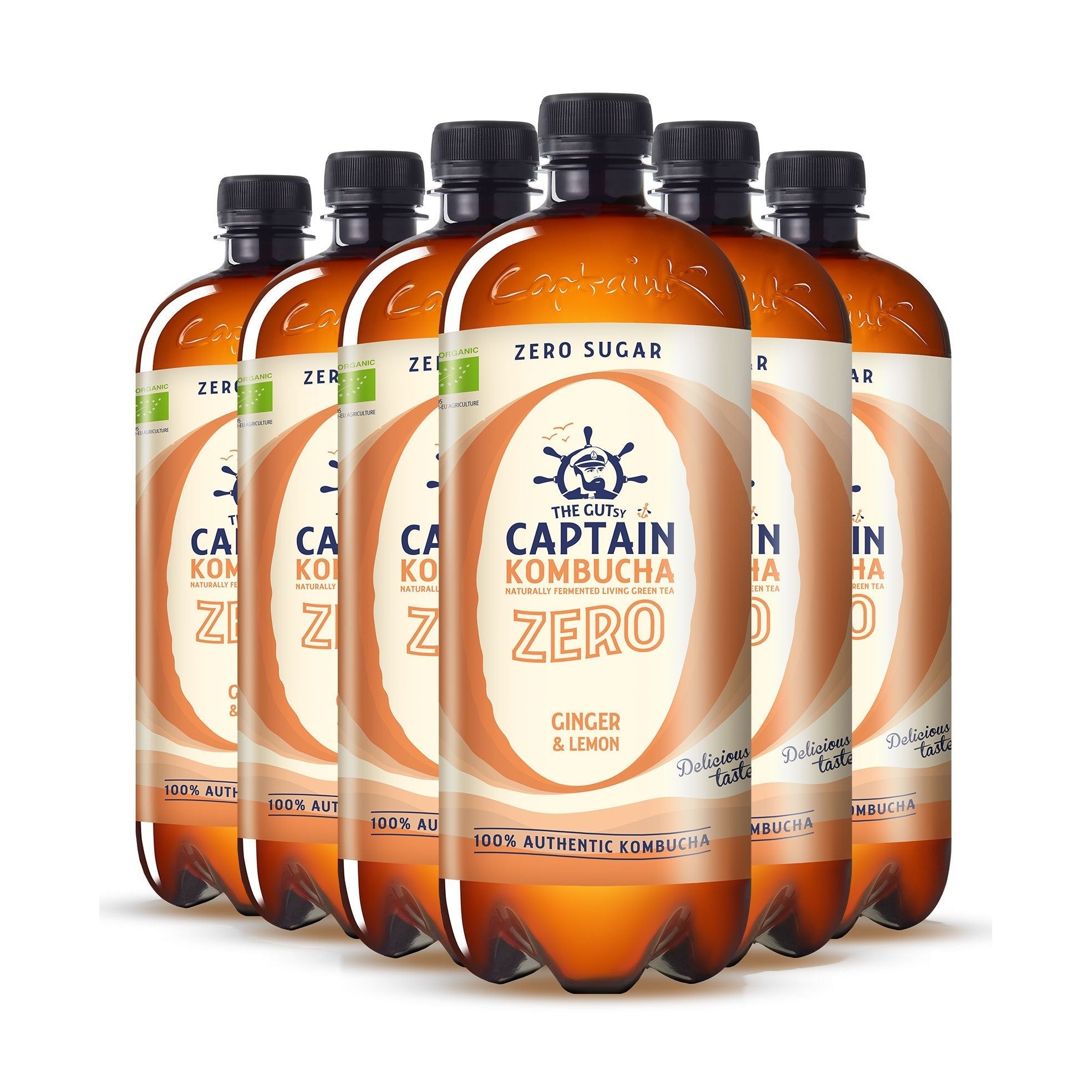 GUTsy Captain Kombucha Zero - Zenzero e Limone 6 x 1L
