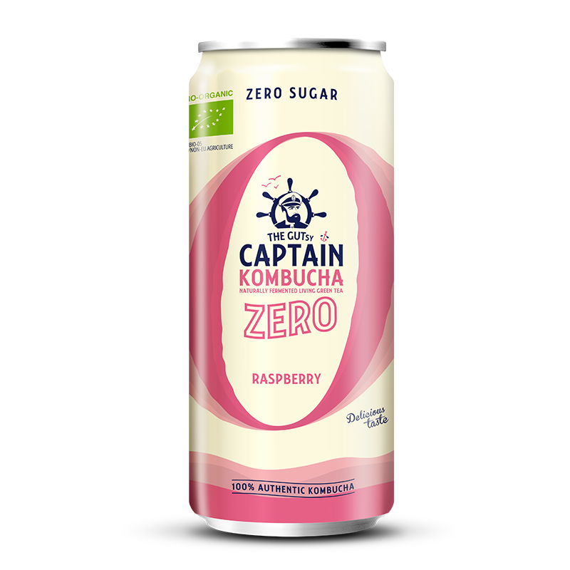 GUTsy Captain Kombucha Zero - Lamponi LATTINE 20 x 250ml