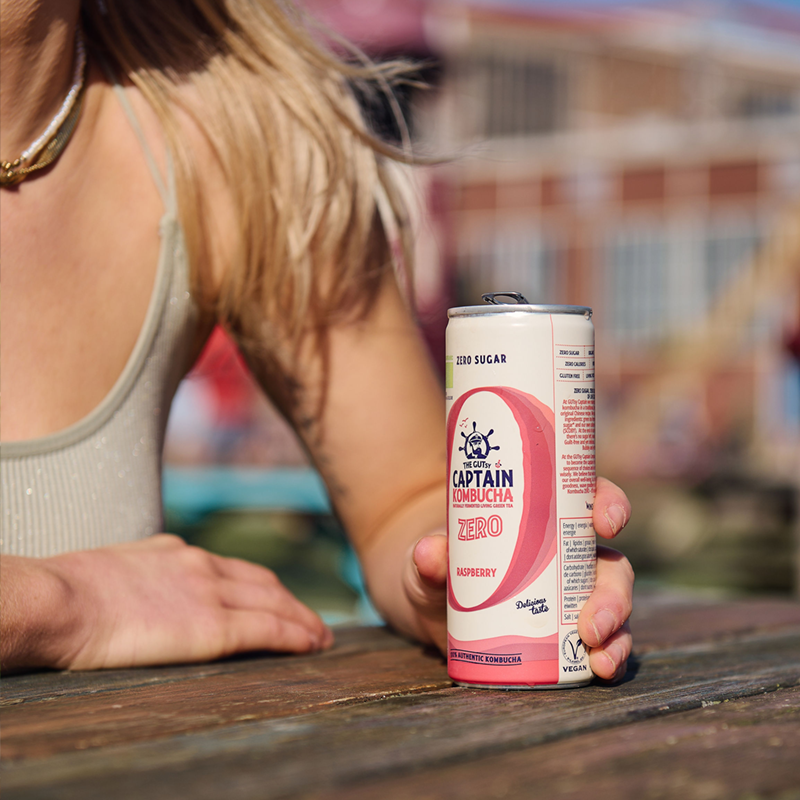 GUTsy Captain Kombucha Zero - Lamponi LATTINE 20 x 250ml
