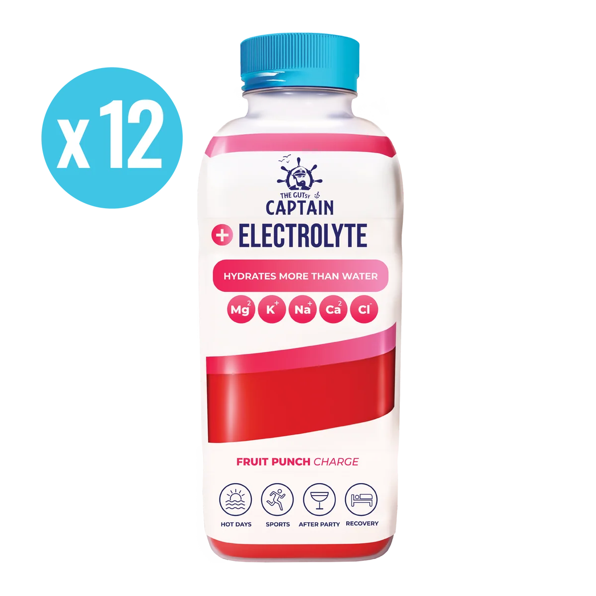 GUTsy Captain Electrolyte - Fruit Punch 12x600ml