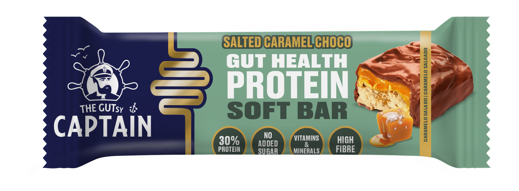 Gutsy Captain Mixbox di Barrette Morbide Proteiche per la Salute Intestinale - 6 x 50g