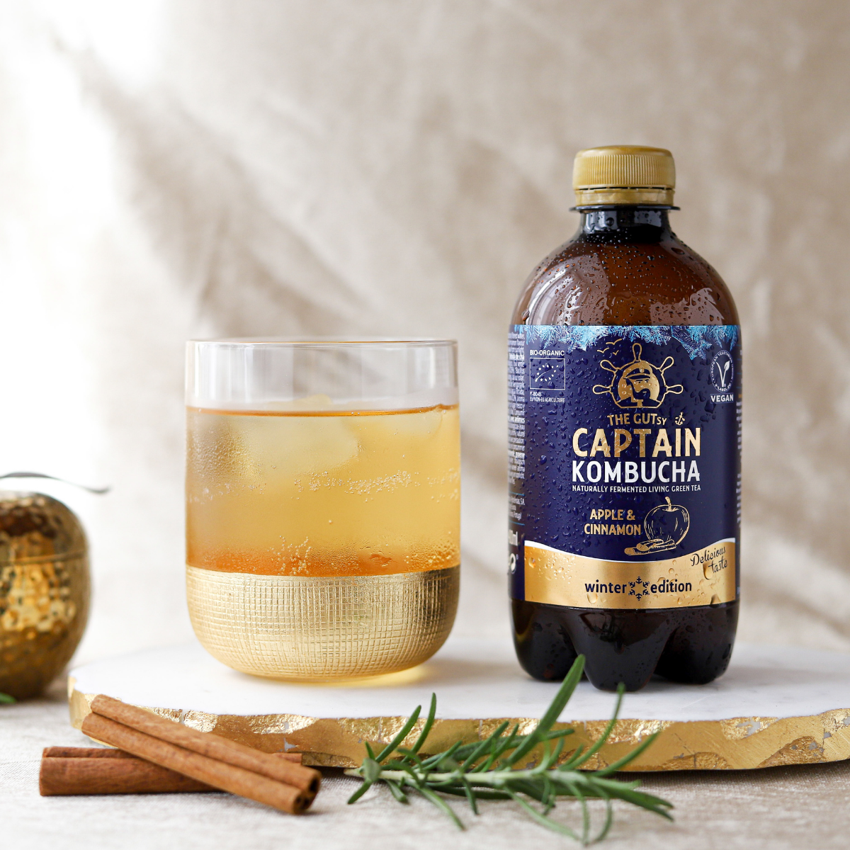 GUTsy Captain Kombucha - Mela e Cannella - 12 x 400ml